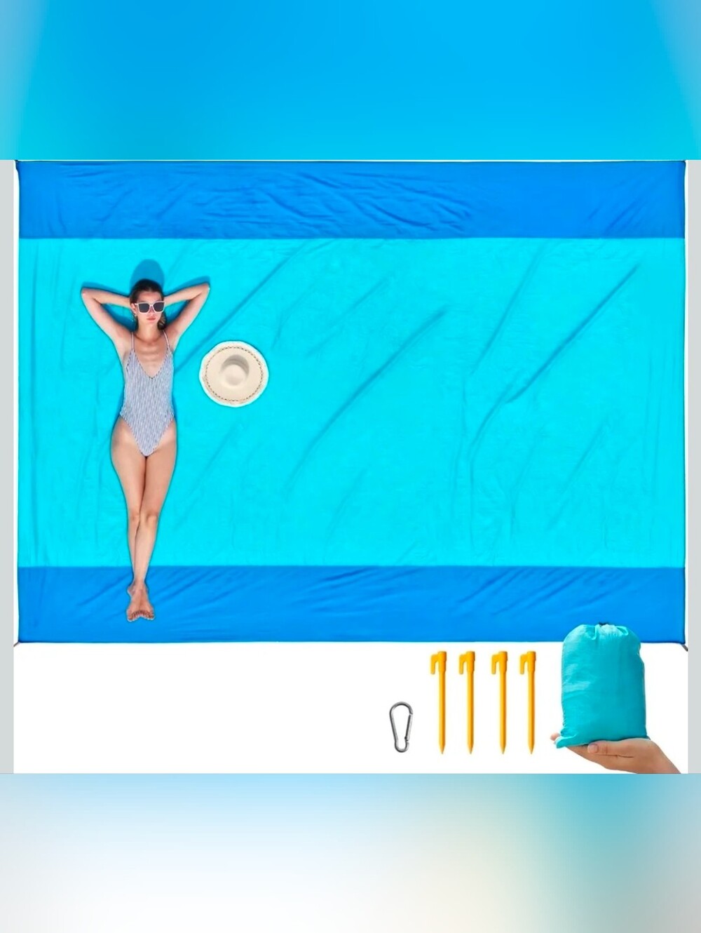 Isopho Beach Blanket Sand Proof 106 x 83 In.